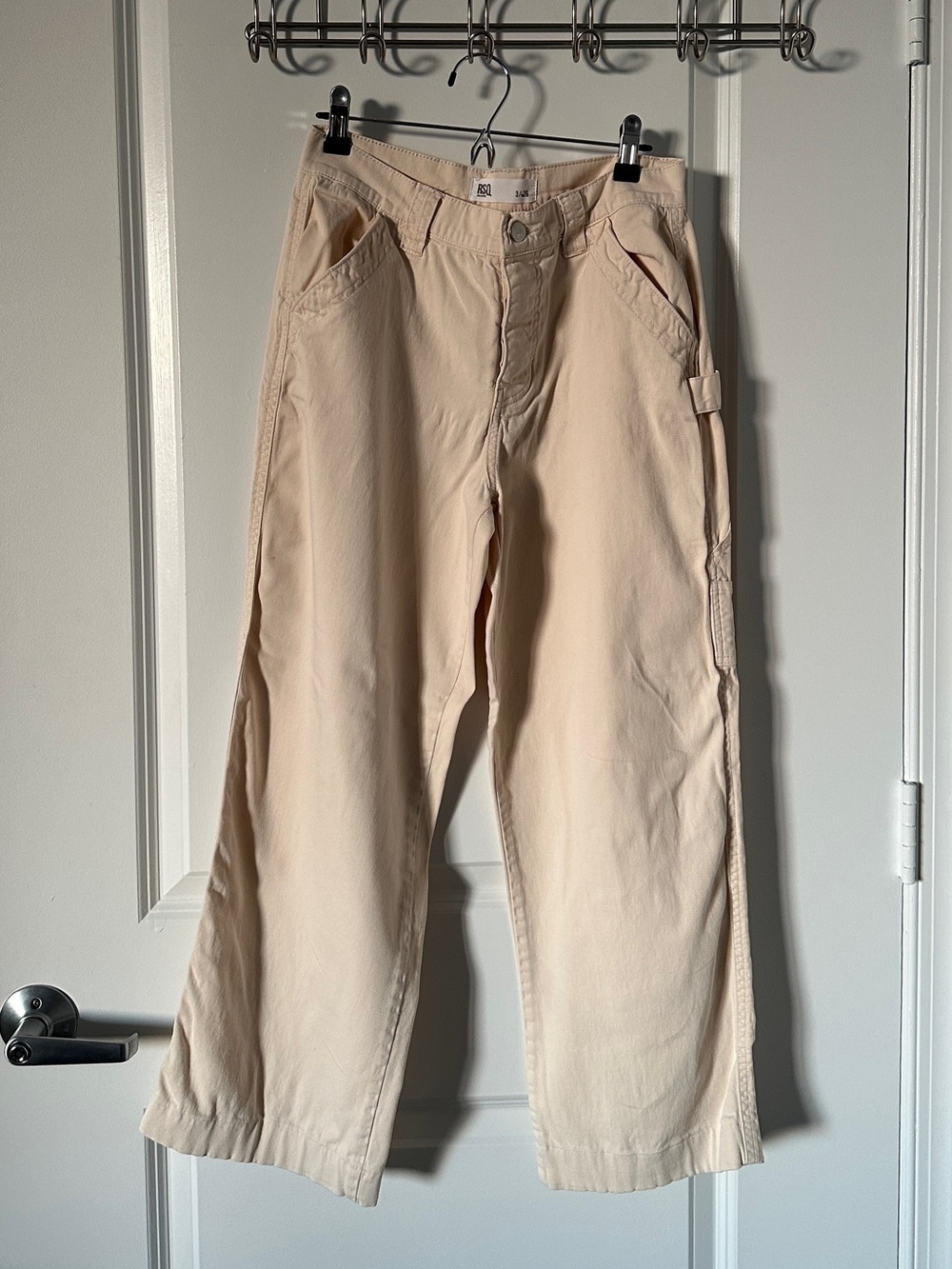 Women’s Casual Wide-Leg Jeans in Light Beige Petite